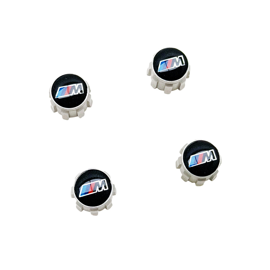 Genuine BMW M Performance M Logo Wheel Tyre Air Valve Caps Dust Covers 36122447402 (Set of 4)