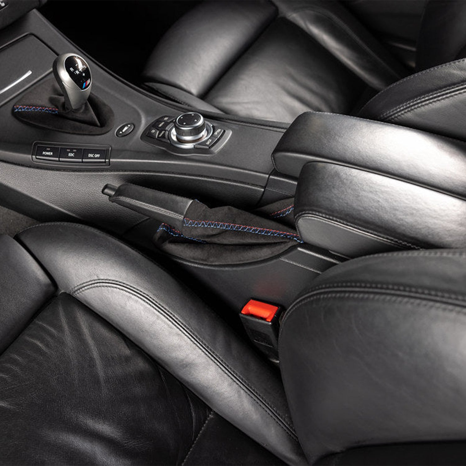 IND E90, E92 & E93 M3 Tri-Colour Stitched Alcantara E-Brake Boot (Left-hand Drive)