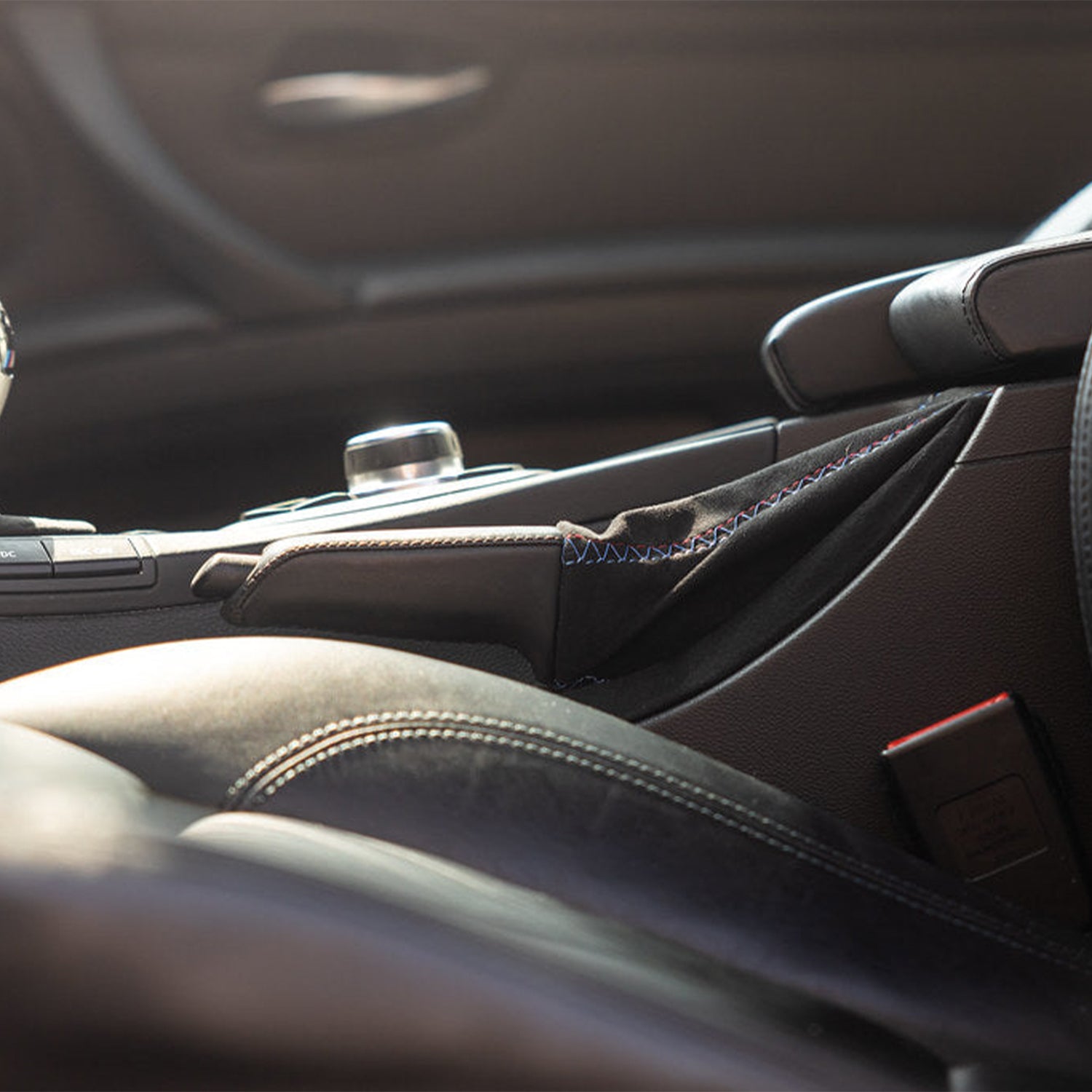 IND E90, E92 & E93 M3 Tri-Colour Stitched Alcantara E-Brake Boot (Left-hand Drive)