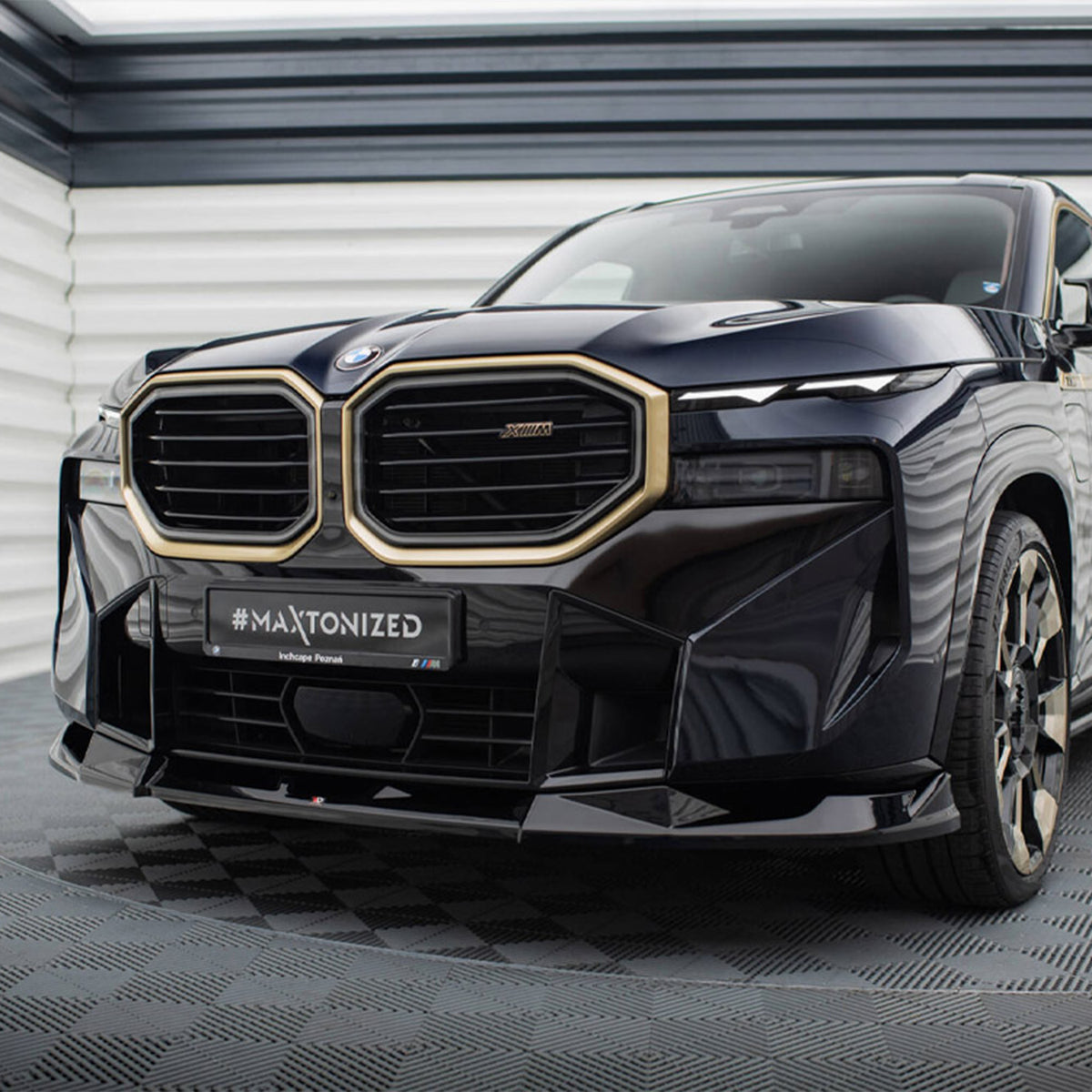 Maxton Design BMW G09 XM V2 Front Splitter In Gloss Black