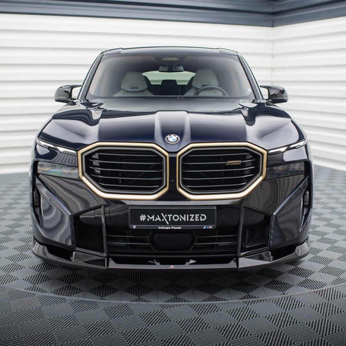 Maxton Design BMW G09 XM V2 Front Splitter In Gloss Black