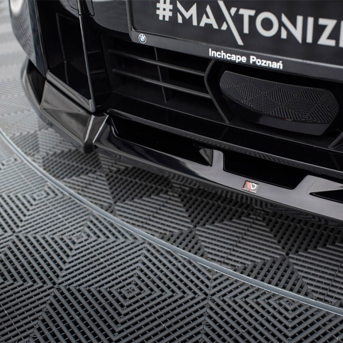 Maxton Design BMW G09 XM V2 Front Splitter In Gloss Black