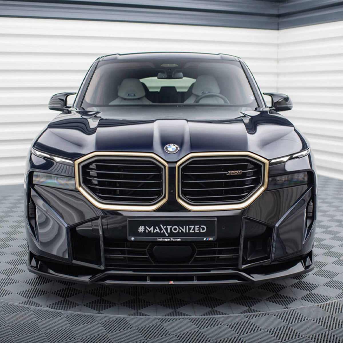 Maxton Design BMW G09 XM V1 Front Splitter In Gloss Black