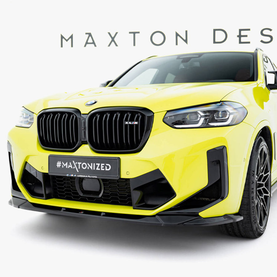 Maxton Design BMW F98 X4M LCI V1 Front Splitter In Gloss Black (2022+)