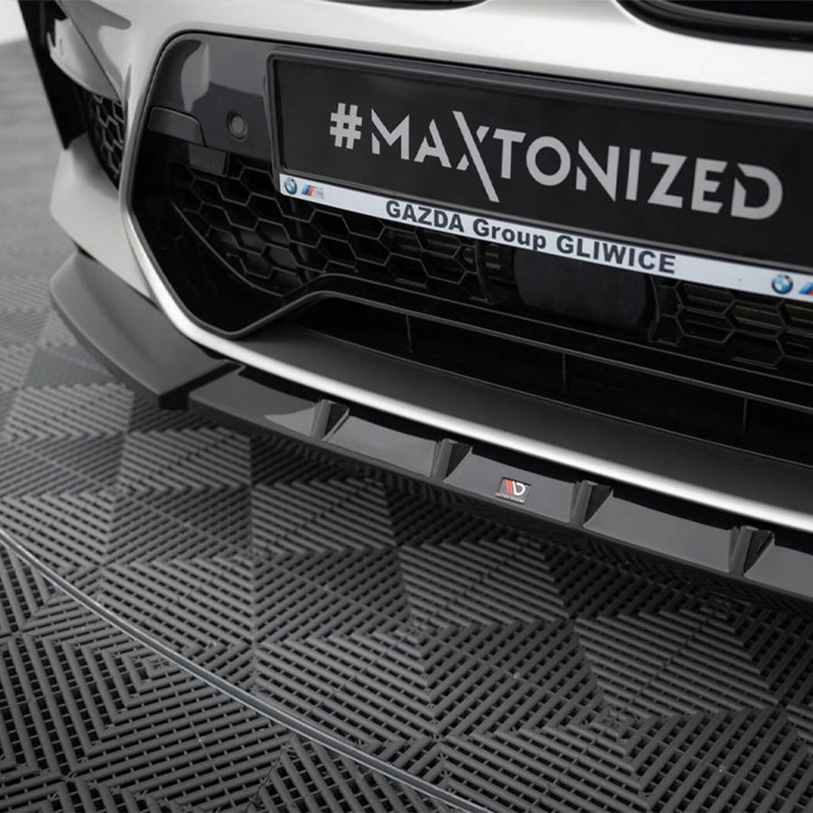 Maxton Design BMW F98 X4M Pre-LCI V1 Front Splitter In Gloss Black (2019-2021)