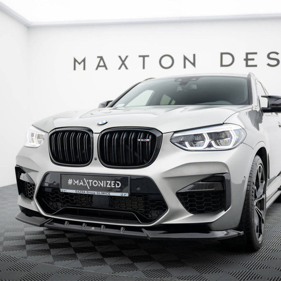 Maxton Design BMW F98 X4M Pre-LCI V1 Front Splitter In Gloss Black (2019-2021)
