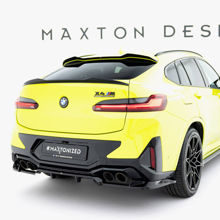 Maxton Design BMW F98 X4M LCI V1 Rear Diffuser In Gloss Black (2022+)