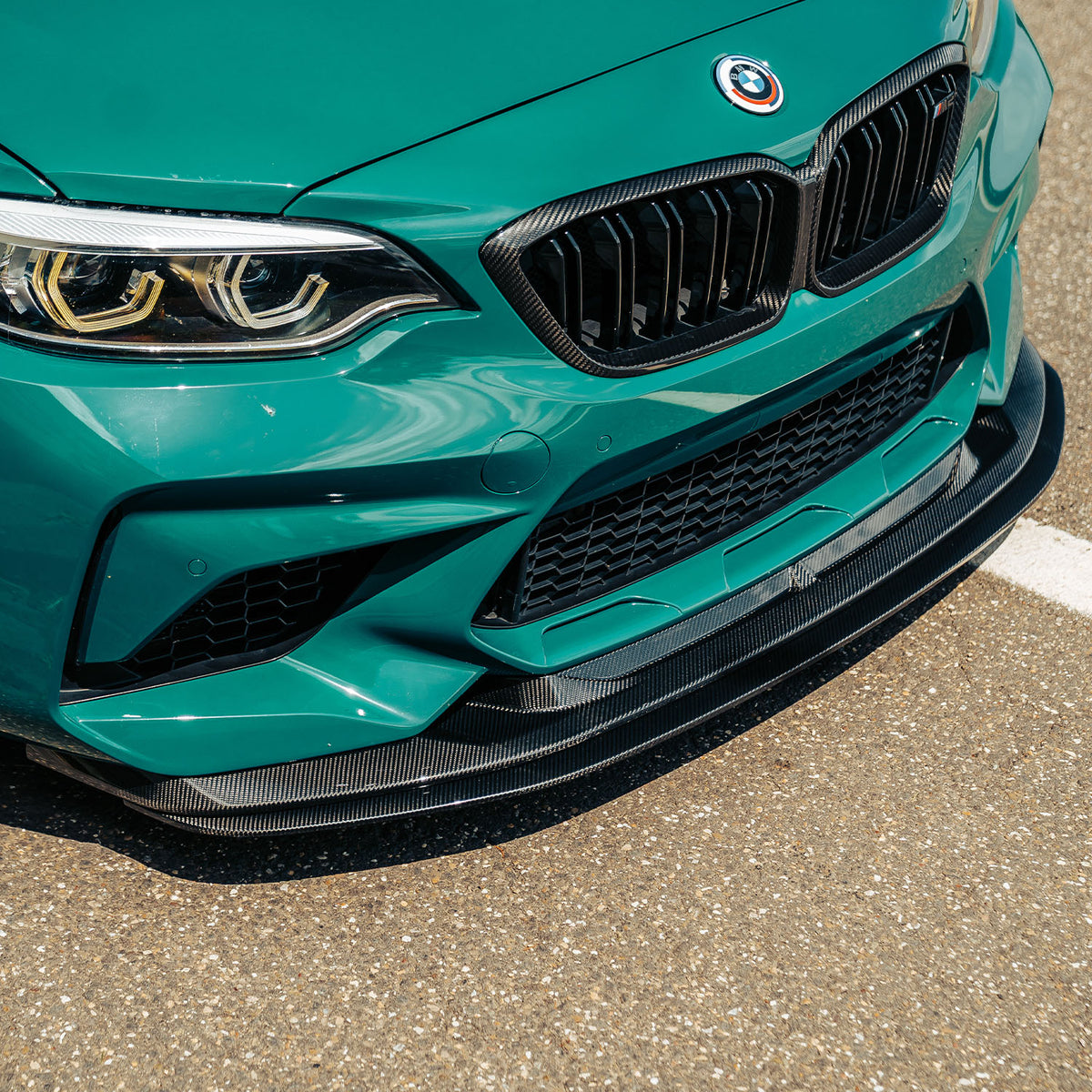 MHC+ BMW F87 M2 & M2 Competition GTX Front Splitter Adjustable Lower In Pre Preg Carbon Fibre