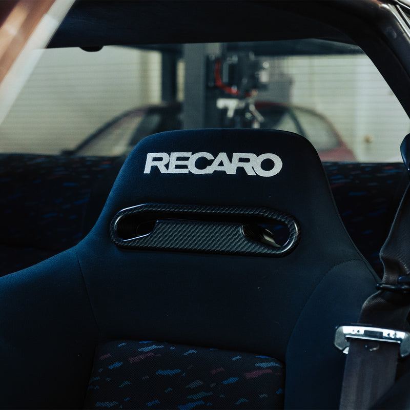 MHC+ Recaro SR2 & SR3 Satin Pre Preg Carbon Fibre Seat Harness Pass Through Inlays Set