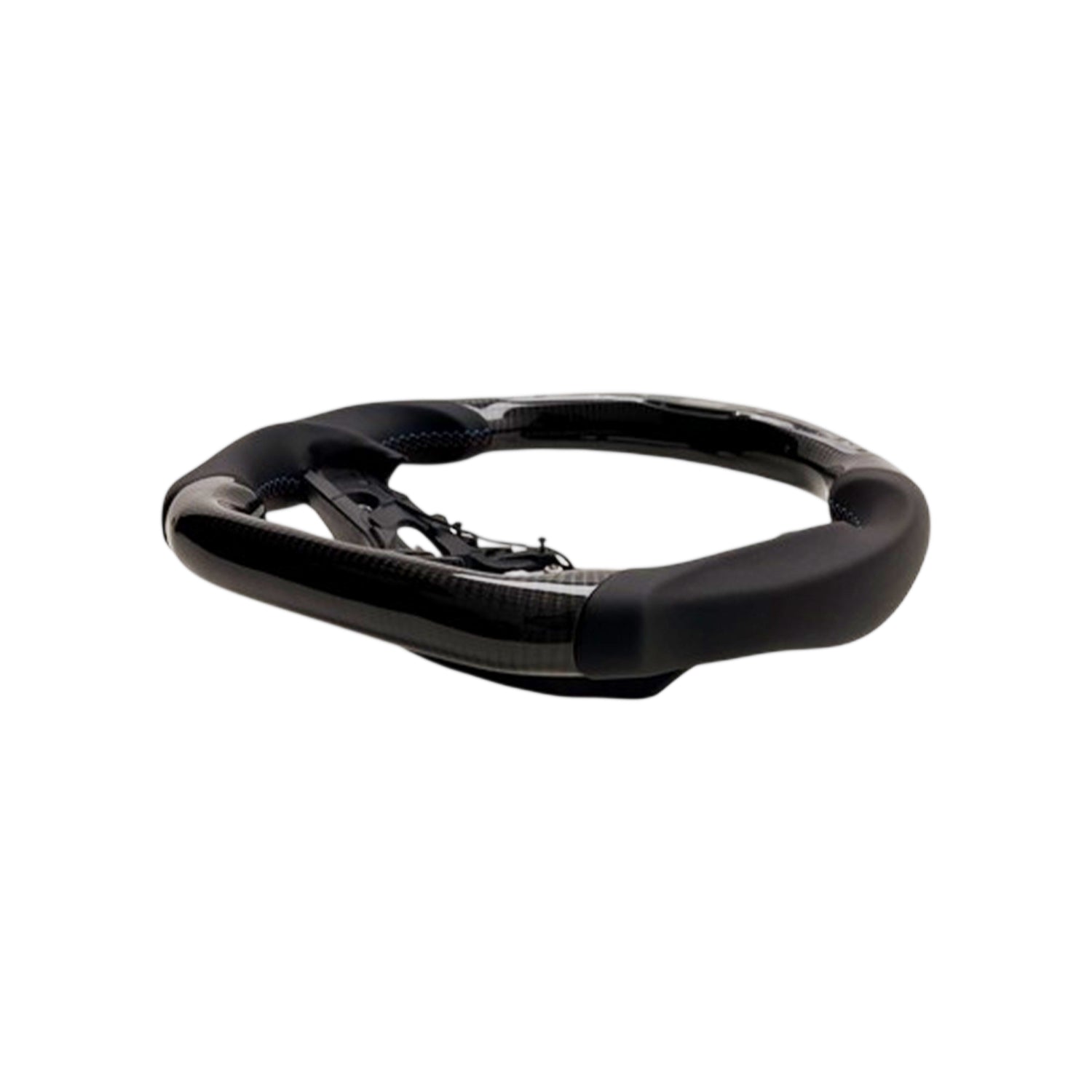 SHFT BMW G8X Flat Bottom Steering Wheel (Aggressive Grips) In Gloss Carbon Fibre & Leather With LED Display (G80 M3, G82 M4 & G87 M2)