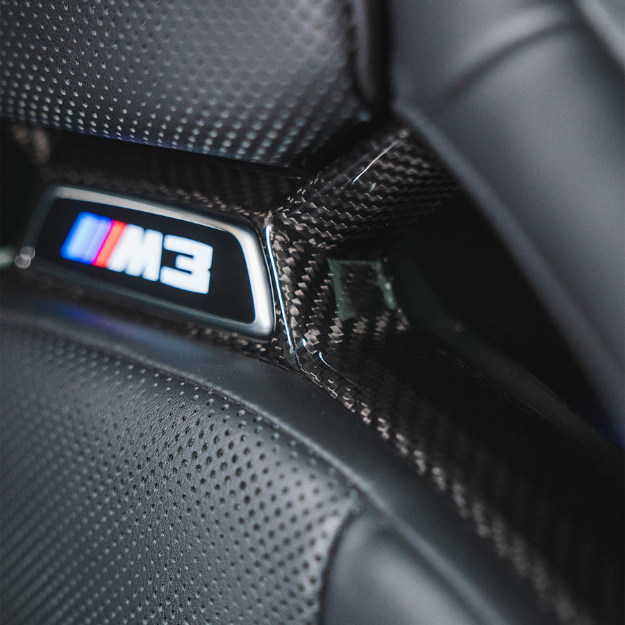 SHFT BMW G80/G81 M3, G82/G83 M4 & G87 M2 Gloss Carbon Fibre Seat Centre Trim Covers