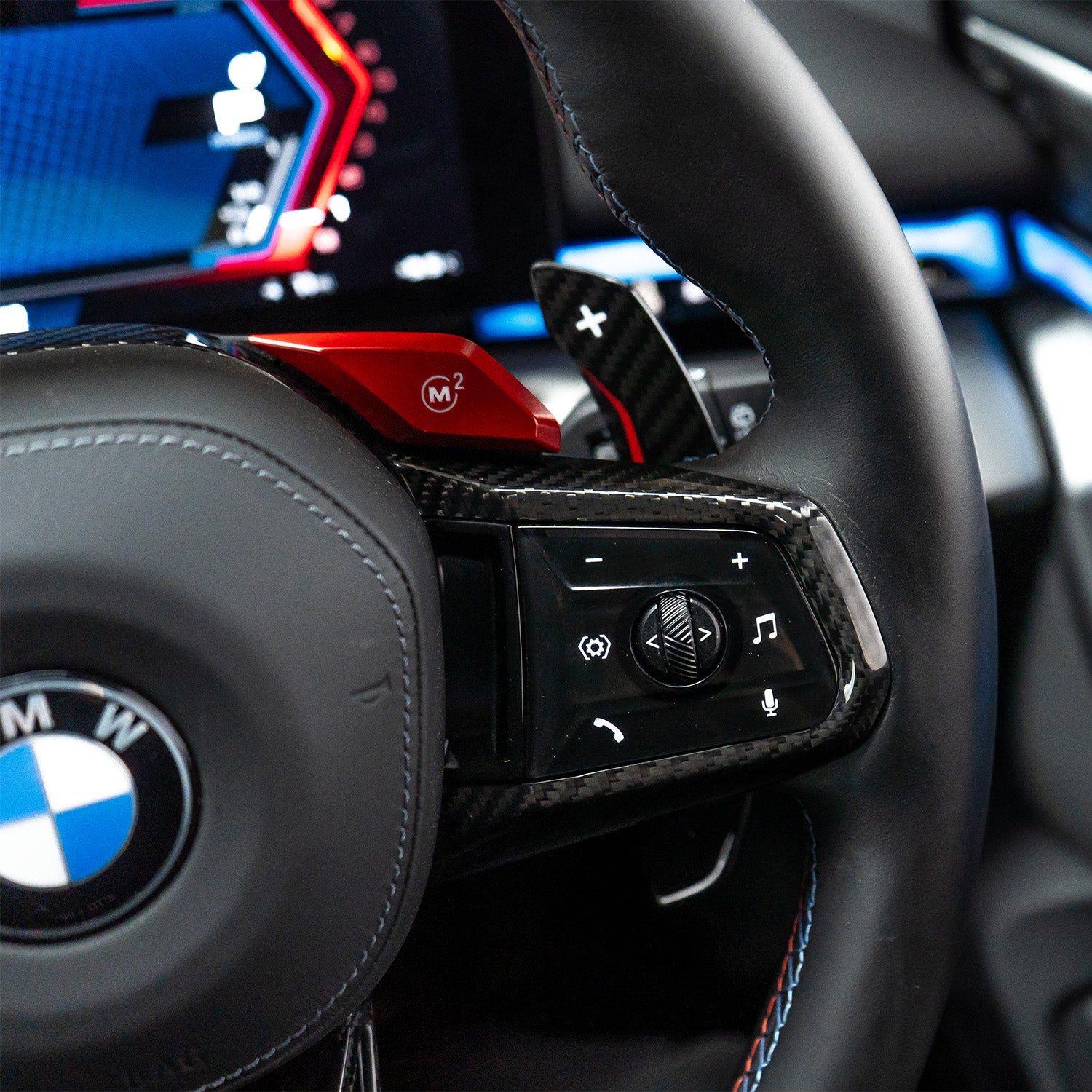 SHFT Gloss Carbon Fibre Steering Wheel Trim For BMW G90/G99 M5, G60/G61 5 Series, G45 X3 & G70 7 Series & more