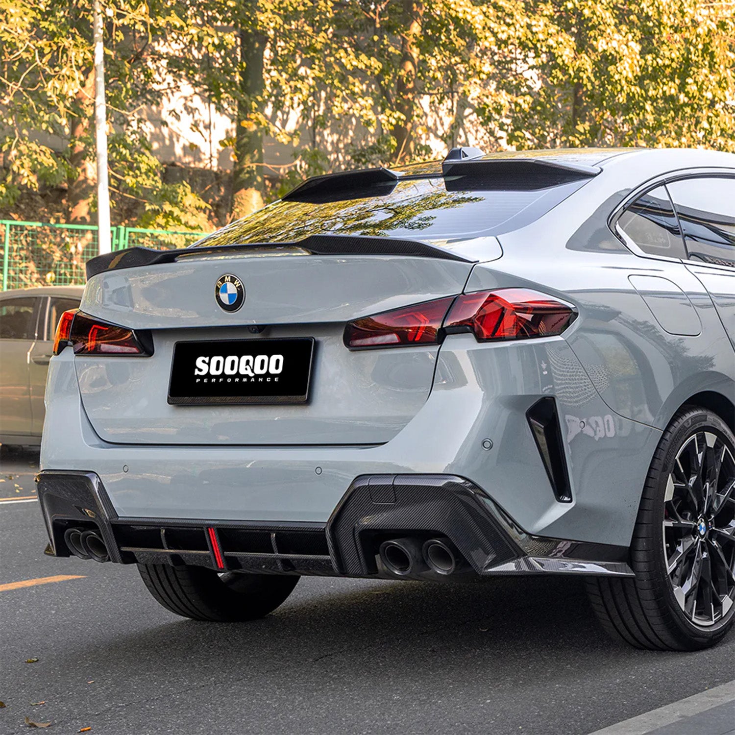 SooQoo BMW F74 2 Series Rear Diffuser In Gloss Carbon Fibre