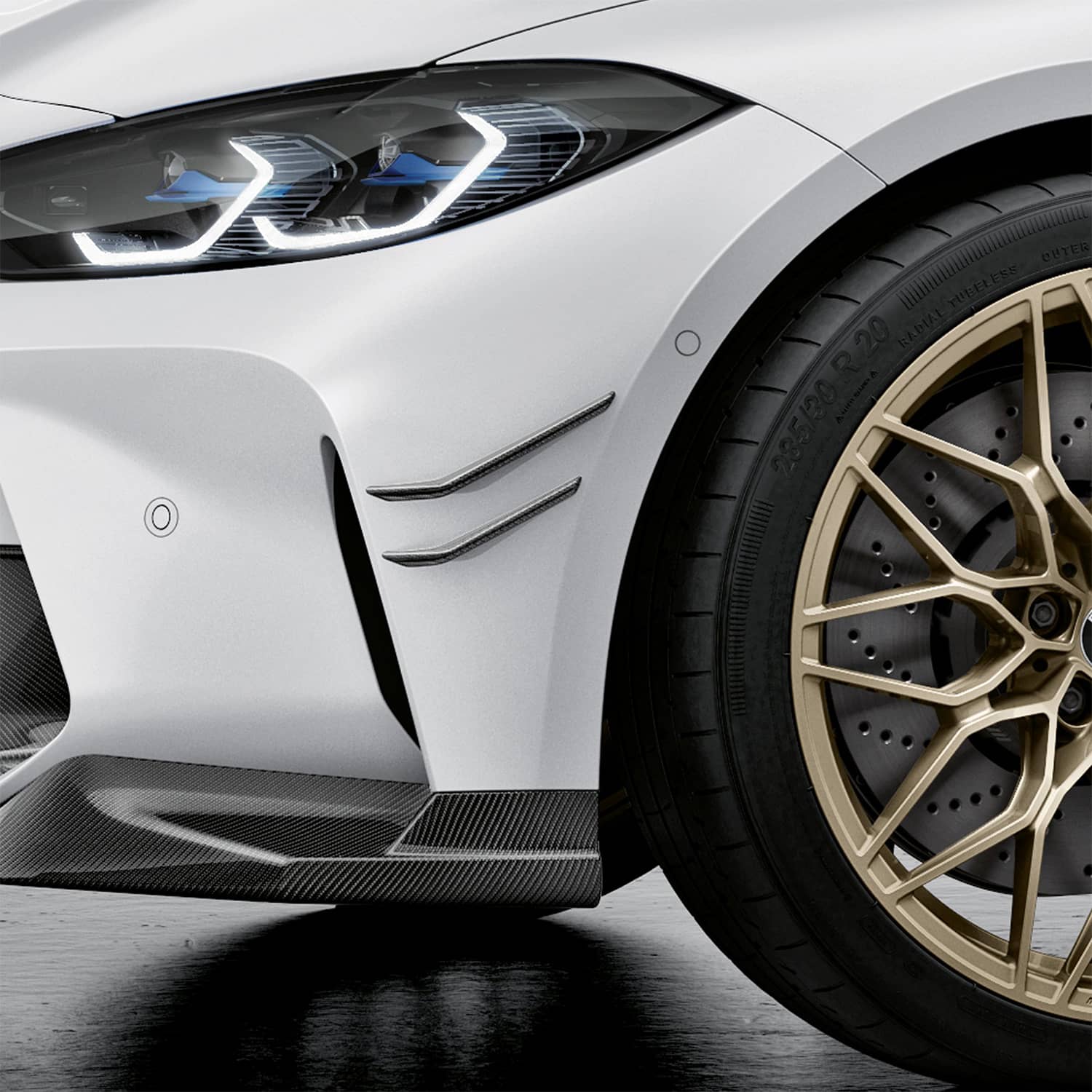 BMW G8X Genuine M Performance Prepreg Carbon Canards Aero Flicks For BMW G80 M3 / G82 M4-R44 Performance