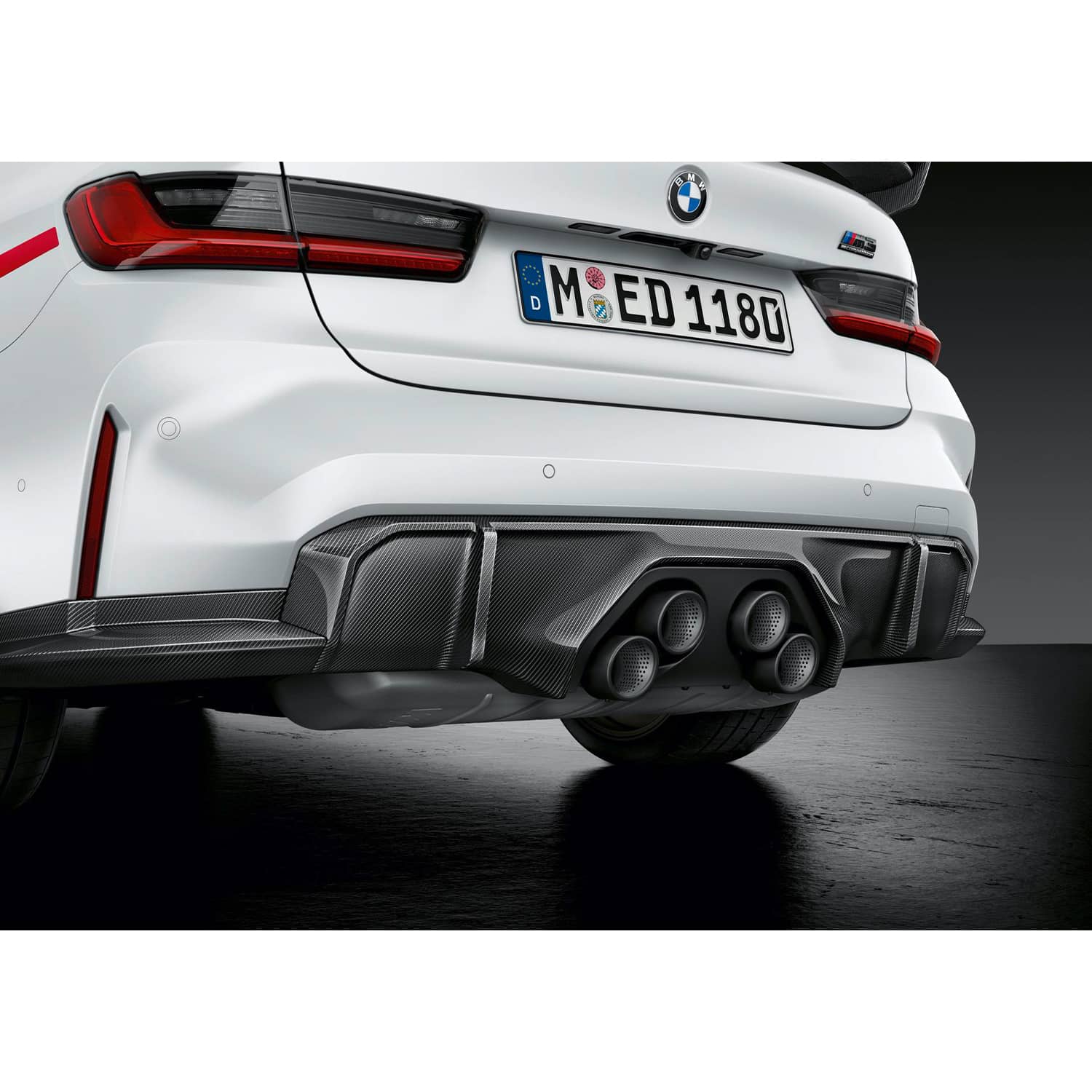 BMW Genuine M Performance G80 M3 G82 M4 Trio Exhaust Diffuser in Prepreg Carbon Fibre-R44 Performance