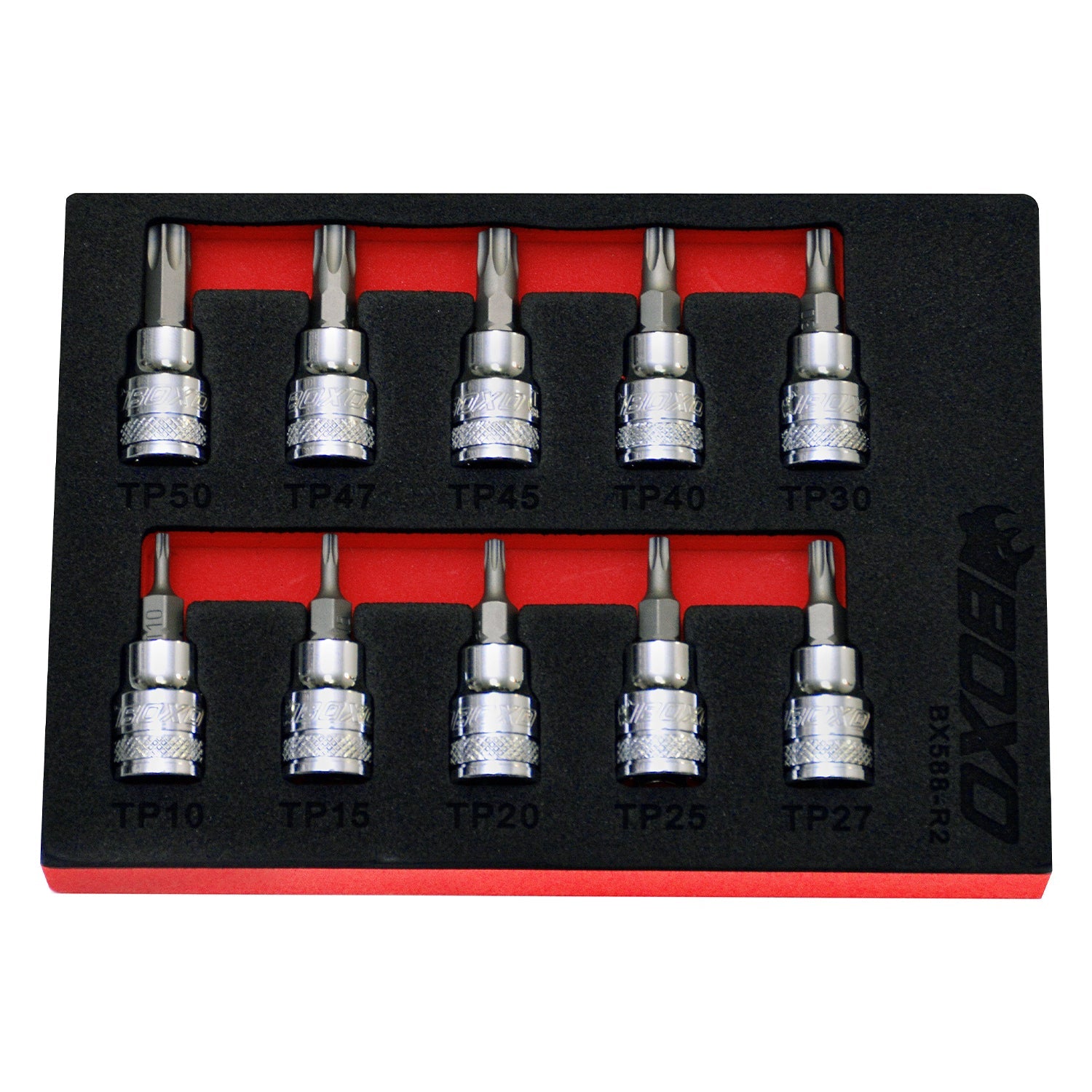 BOXO 10Pc 3/8" Tamperproof Torx Bit Set