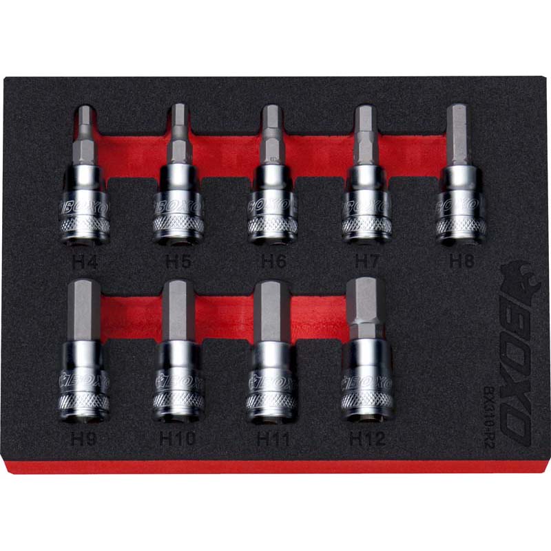 BOXO 9Pc 3/8" Hex Bit Socket Set