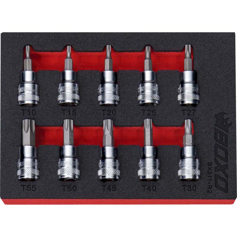 BOXO 10Pc 3/8" Torx Bit Socket Set