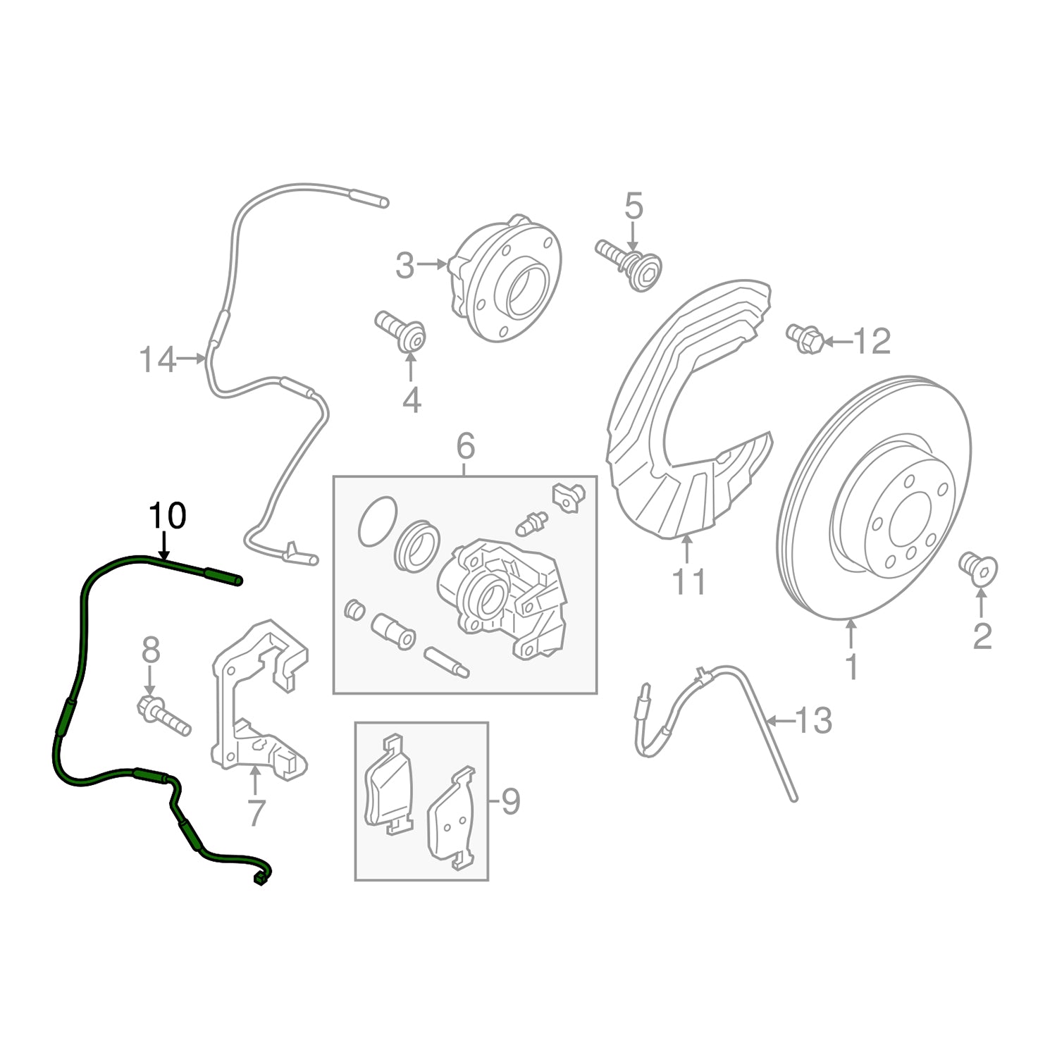 Genuine BMW X3/X4 Front Brake Pad Wear Sensor 34356870351