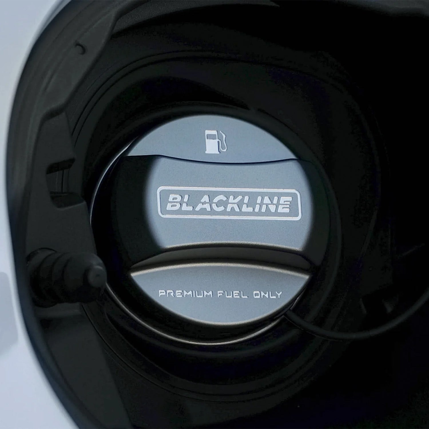 GoldenWrench BMW BLACKLINE "Premium Fuel Only" Performance Fuel Cap Cover for BMW (2010+)