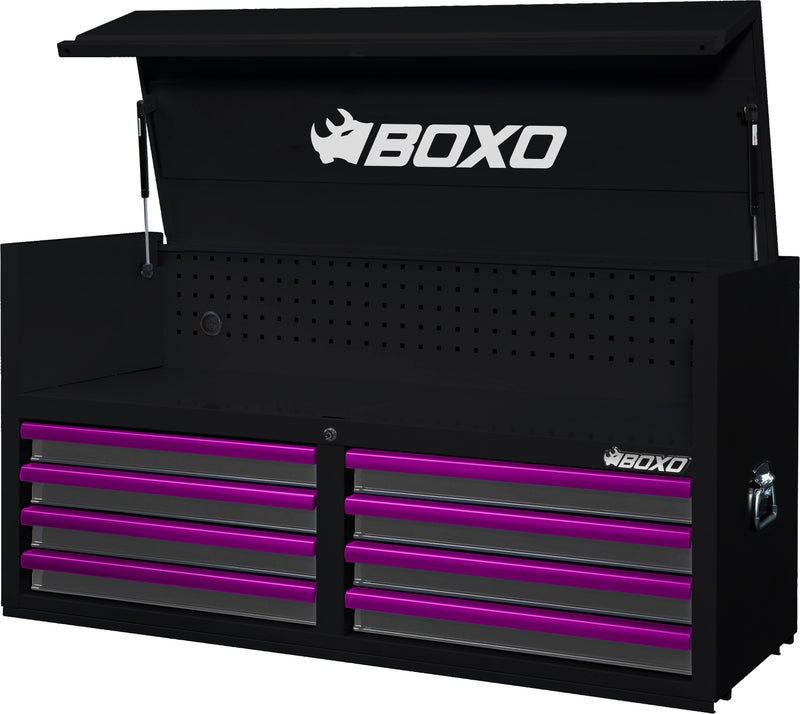 BOXO 53" 8 Drawer Top Box with Drawer Trim Pack - Black Body & Trim Colour Options