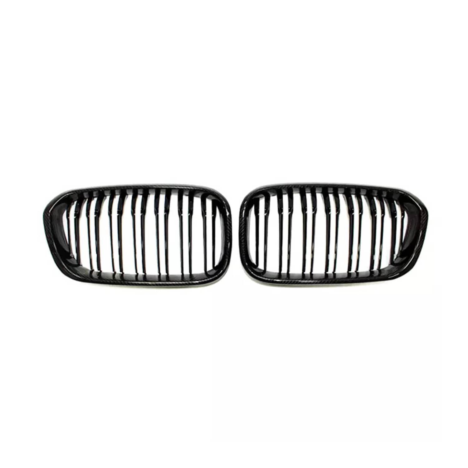 MHC BMW 1 Series LCI Double Slat Front Grilles In Gloss Carbon Fibre (F20/F21)-R44 Performance