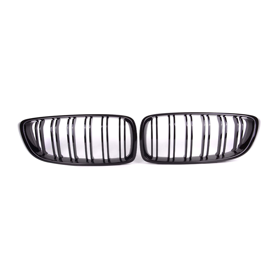 MHC Black BMW M3/M4 Double Slat Front Grilles In Gloss Black (F32/F33/F80/F82/F83) - R44 Performance