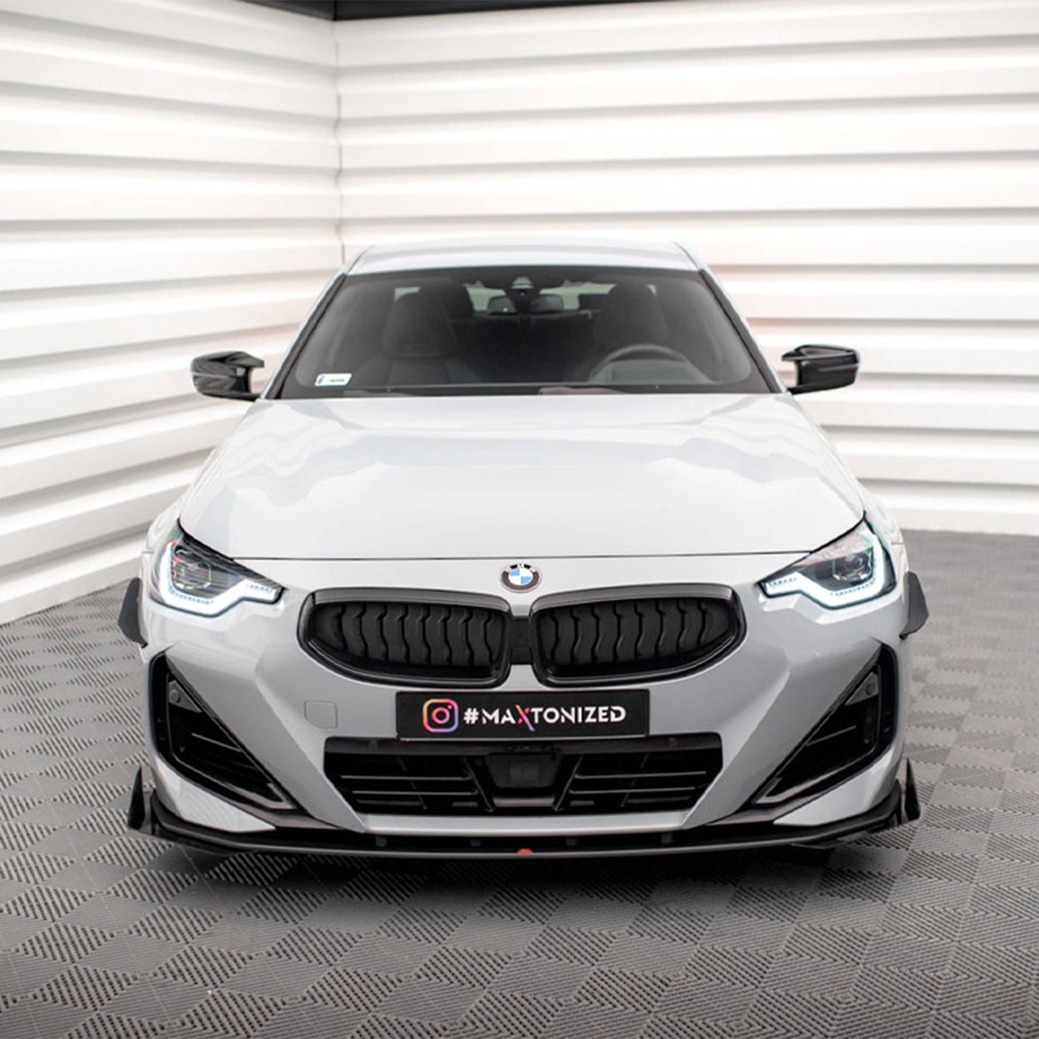 Maxton Design BMW M240i/2 Series Street Pro Front Splitter + Flaps In Black (G42)