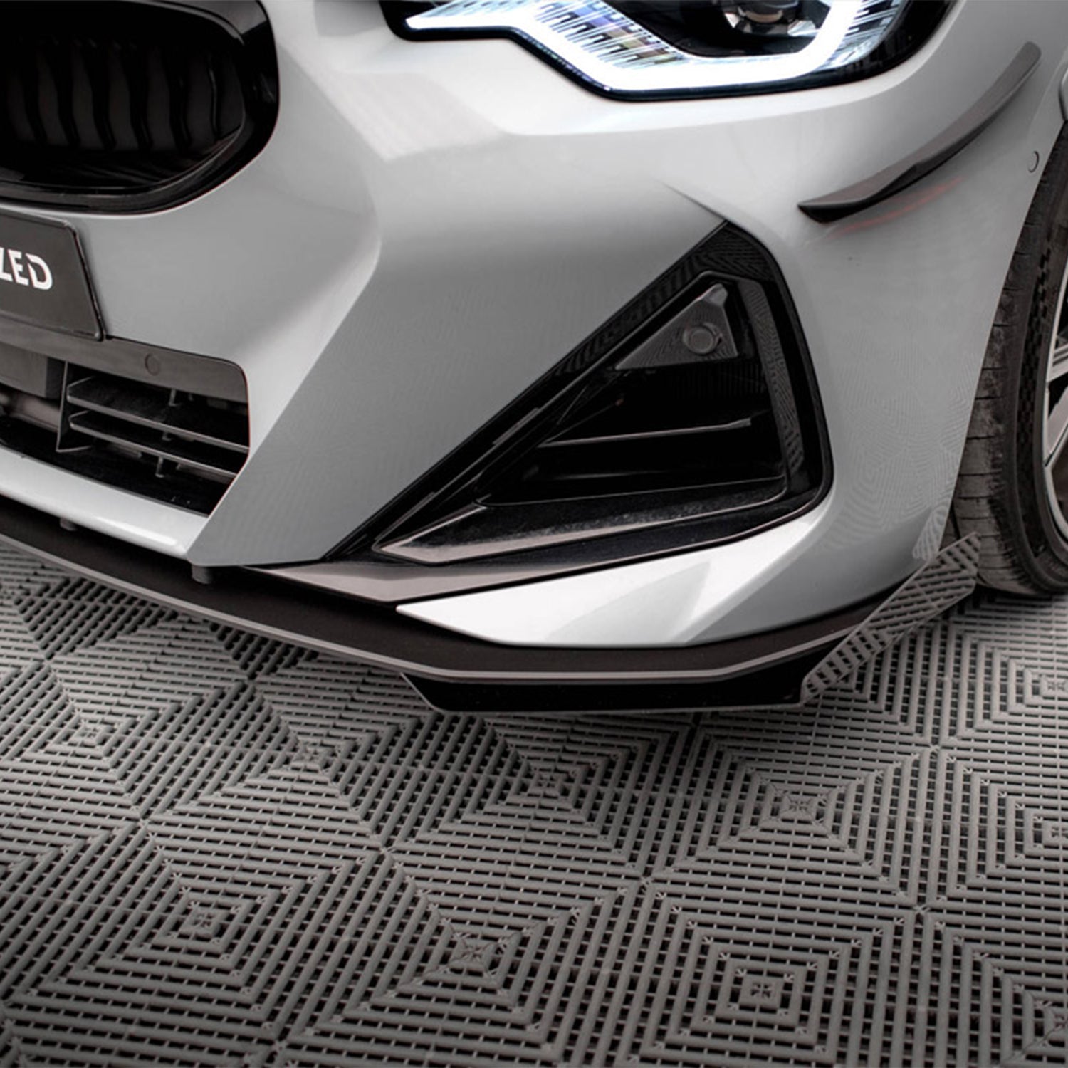 Maxton Design BMW M240i/2 Series Street Pro Front Splitter + Flaps In Black (G42)