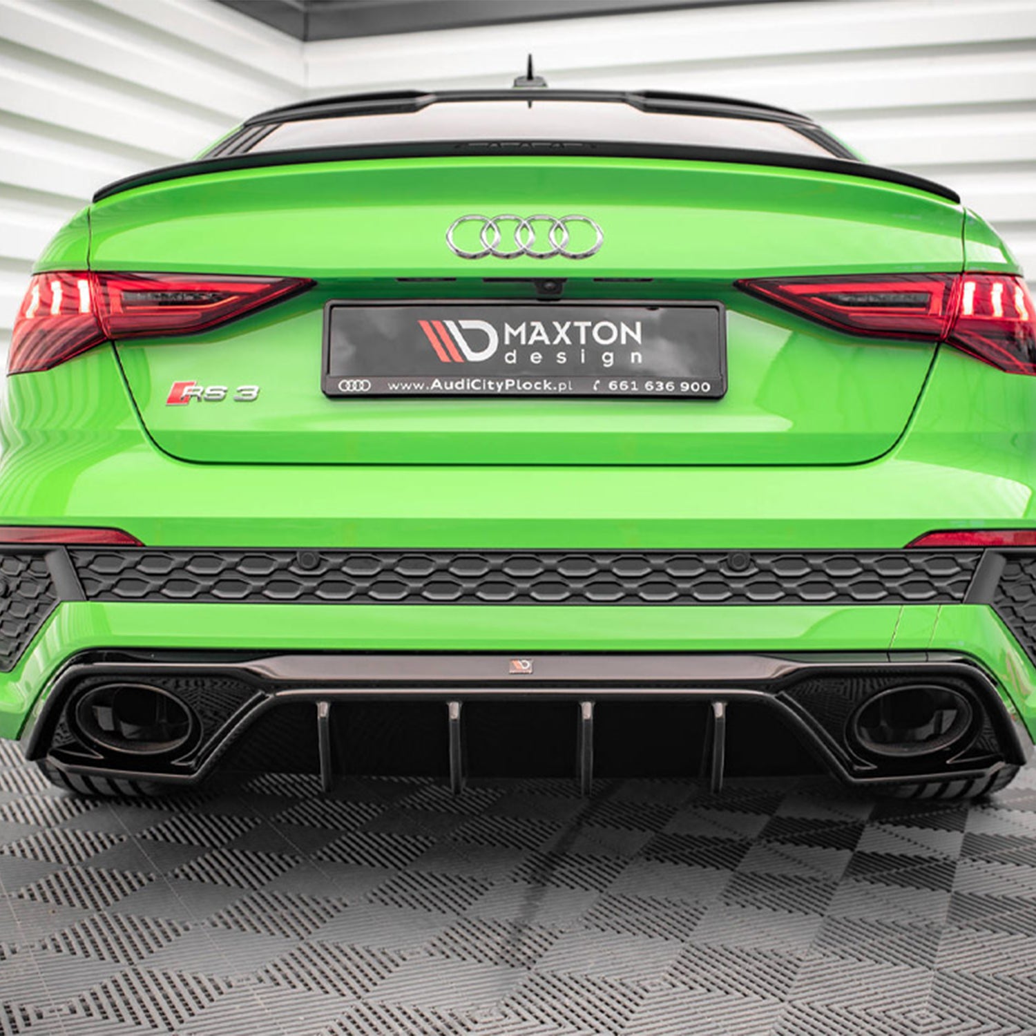 Maxton Design Audi 8Y RS3 Aggressive Rear Diffuser In Gloss Black