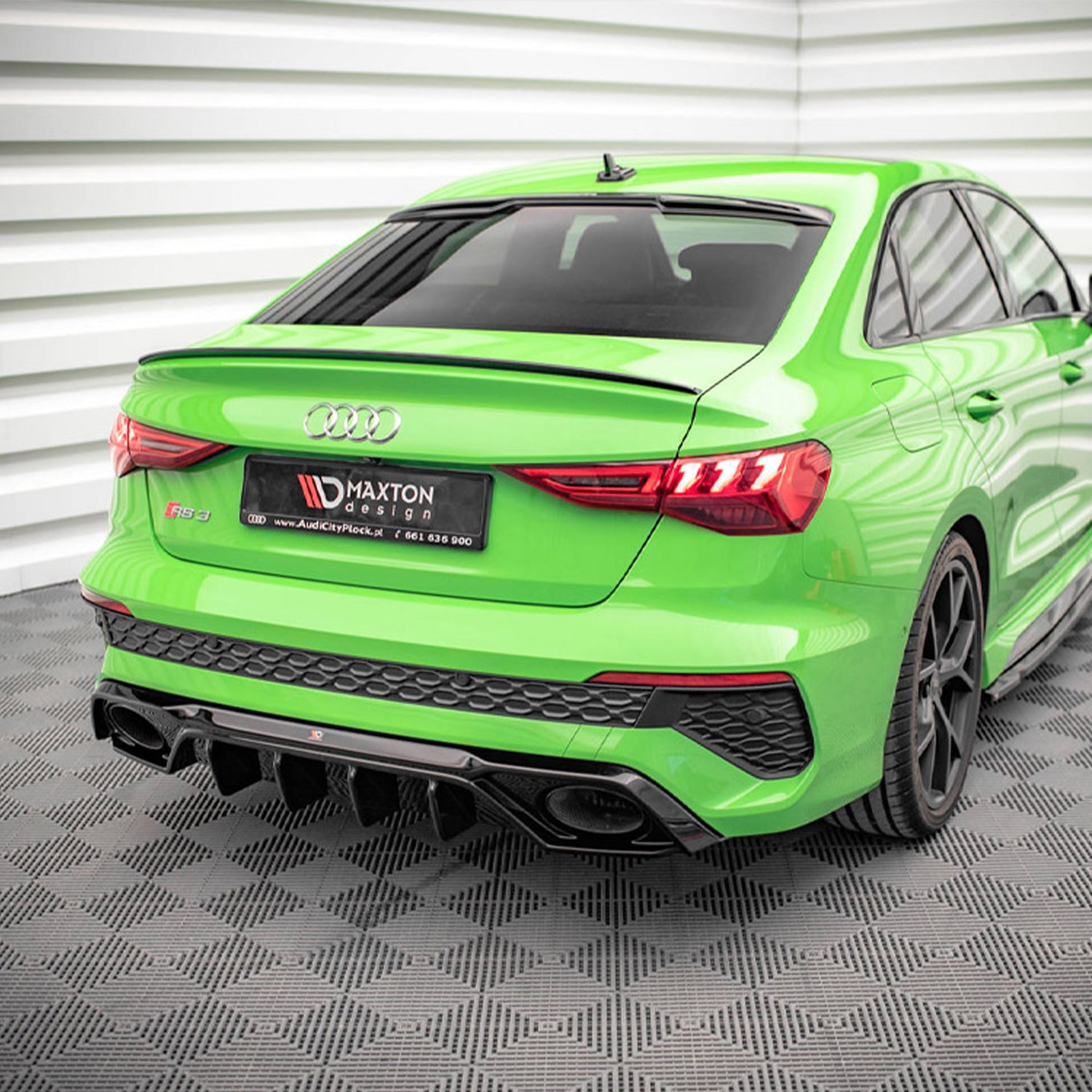 Maxton Design Audi 8Y RS3 Aggressive Rear Diffuser In Gloss Black