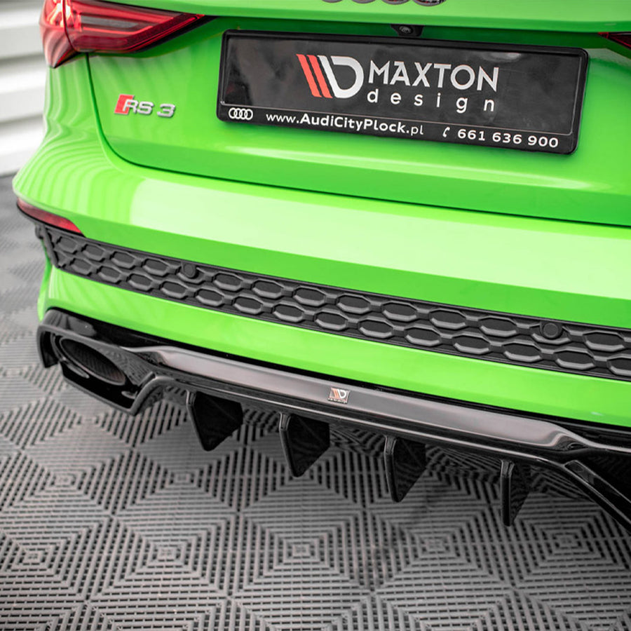 Maxton Design Audi 8Y RS3 Aggressive Rear Diffuser In Gloss Black