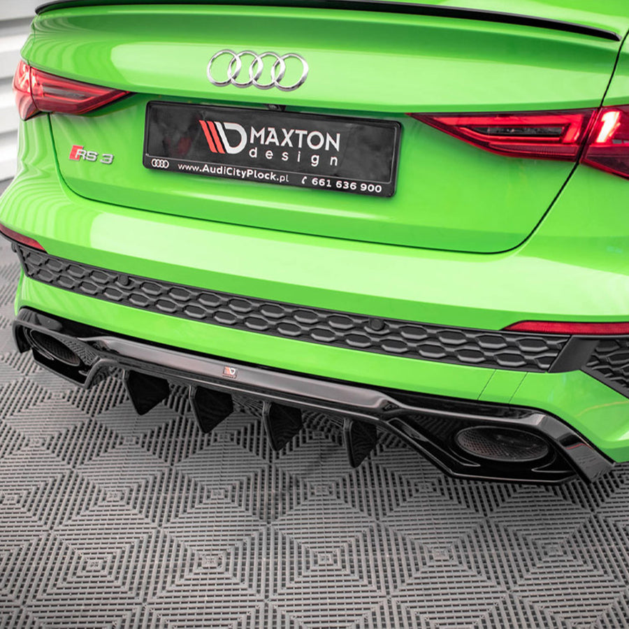 Maxton Design Audi 8Y RS3 Aggressive Rear Diffuser In Gloss Black