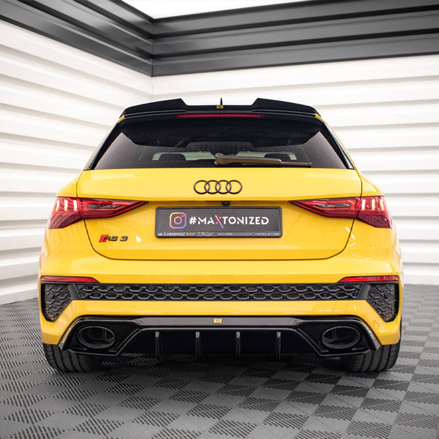 Maxton Design Audi 8Y RS3 Aggressive Rear Diffuser In Gloss Black