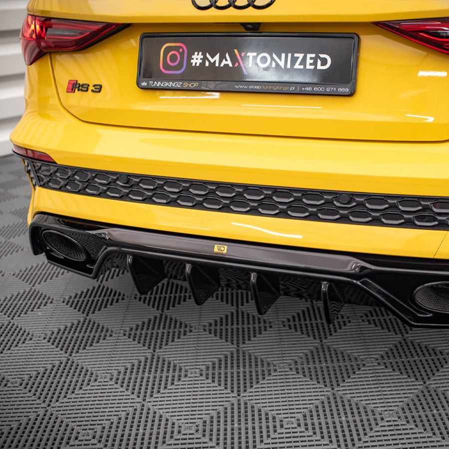 Maxton Design Audi 8Y RS3 Aggressive Rear Diffuser In Gloss Black