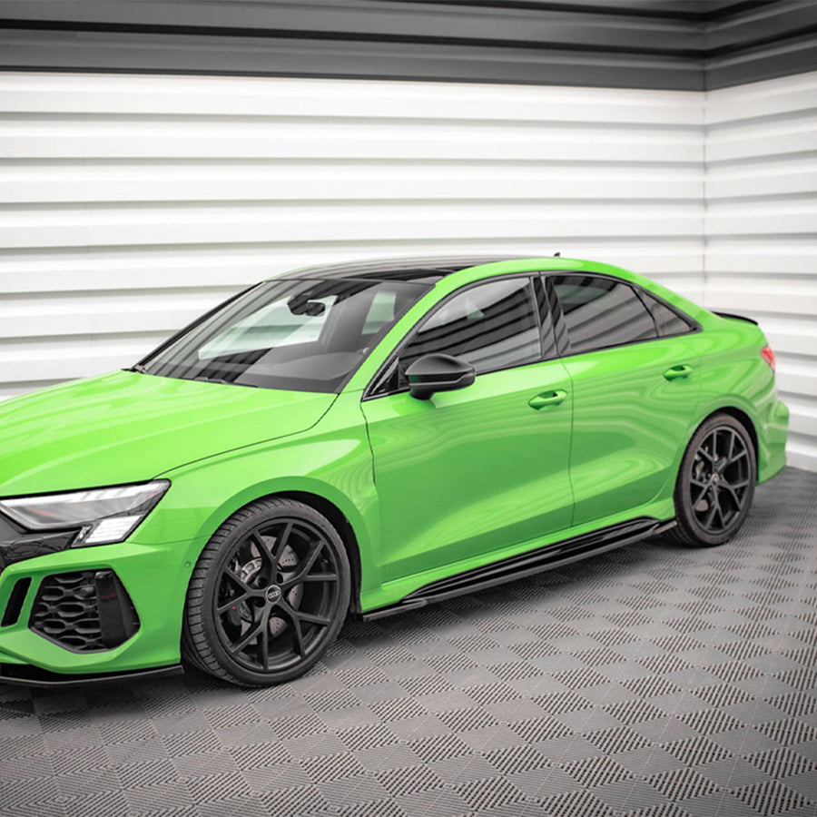 Maxton Design Audi 8Y RS3 Side Skirts In Gloss Black Fitted