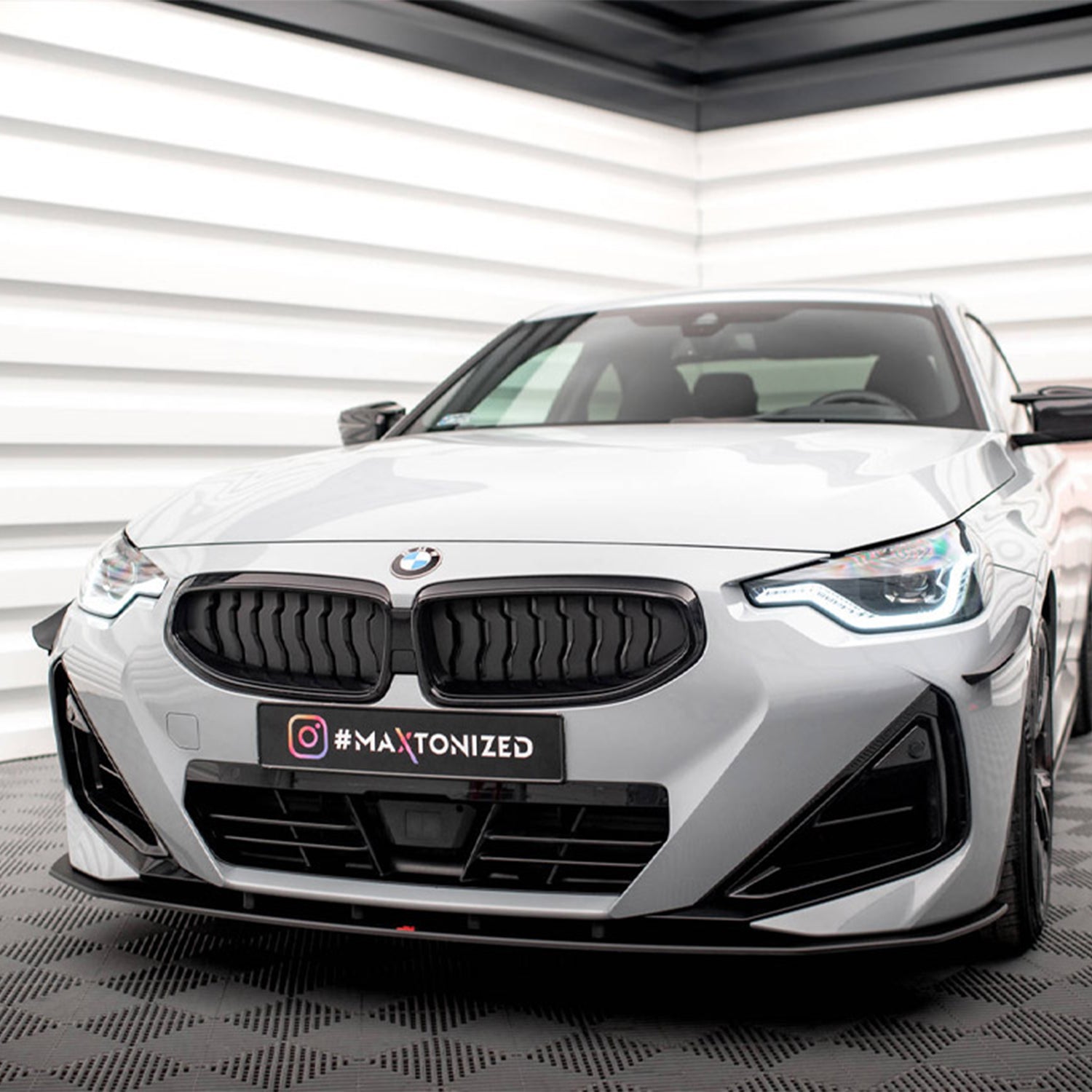 Maxton Design BMW G42 M240i Street Pro Front Splitter In Black