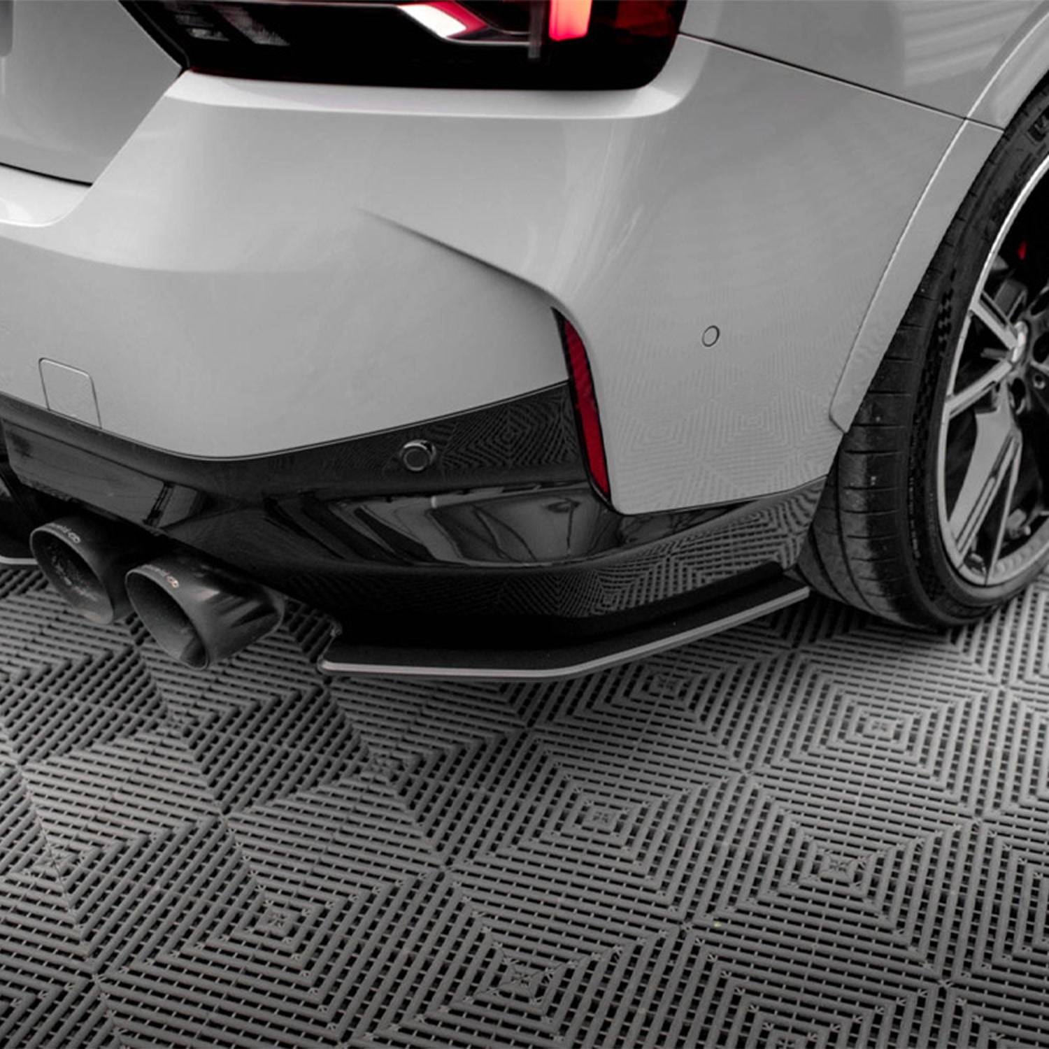 Maxton Design BMW G42 M240i Street Pro Rear Side Splitter In Black