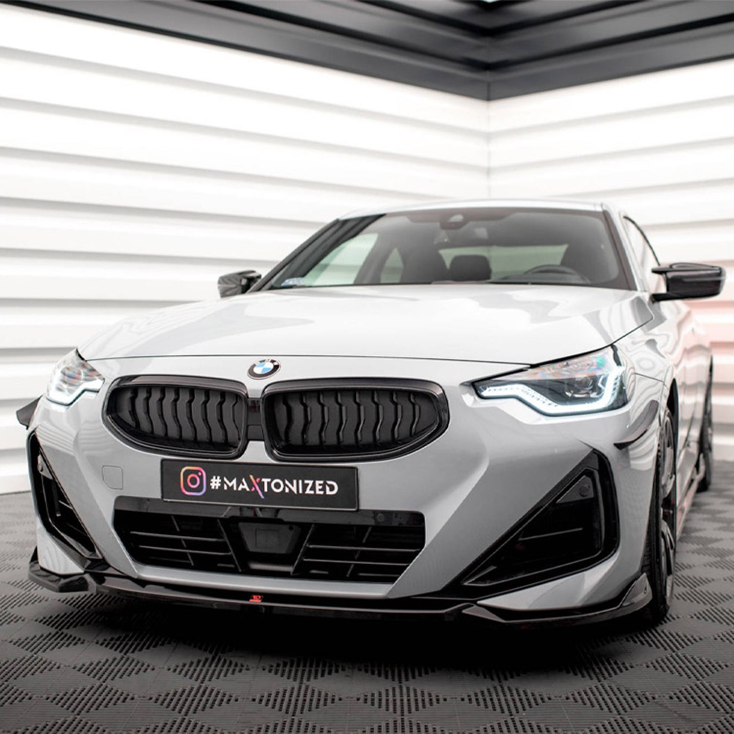 Maxton Design BMW G42 M240i Front Splitter V1 In Gloss Black