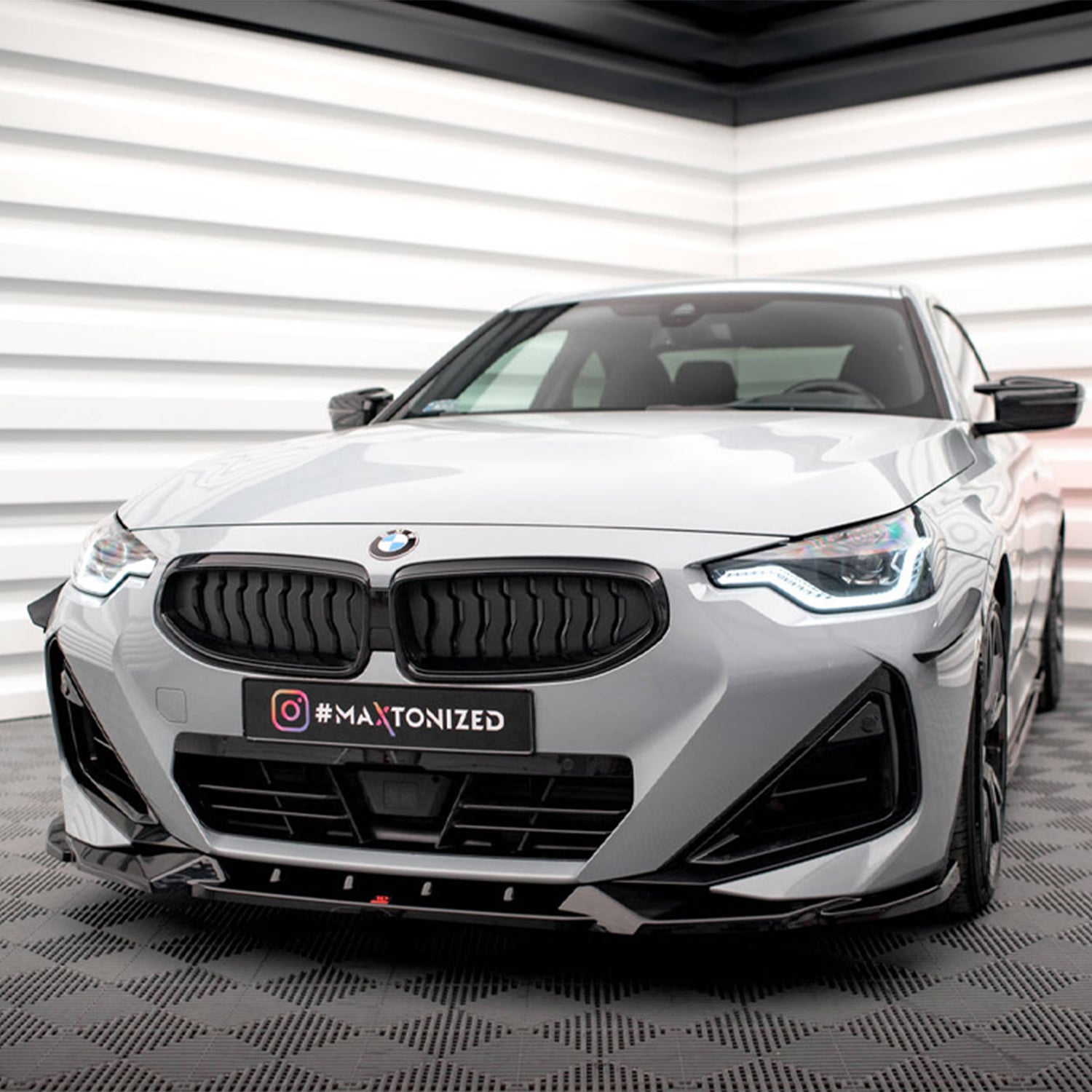 Maxton Design BMW G42 M240i V2 Gloss Black Front Splitter