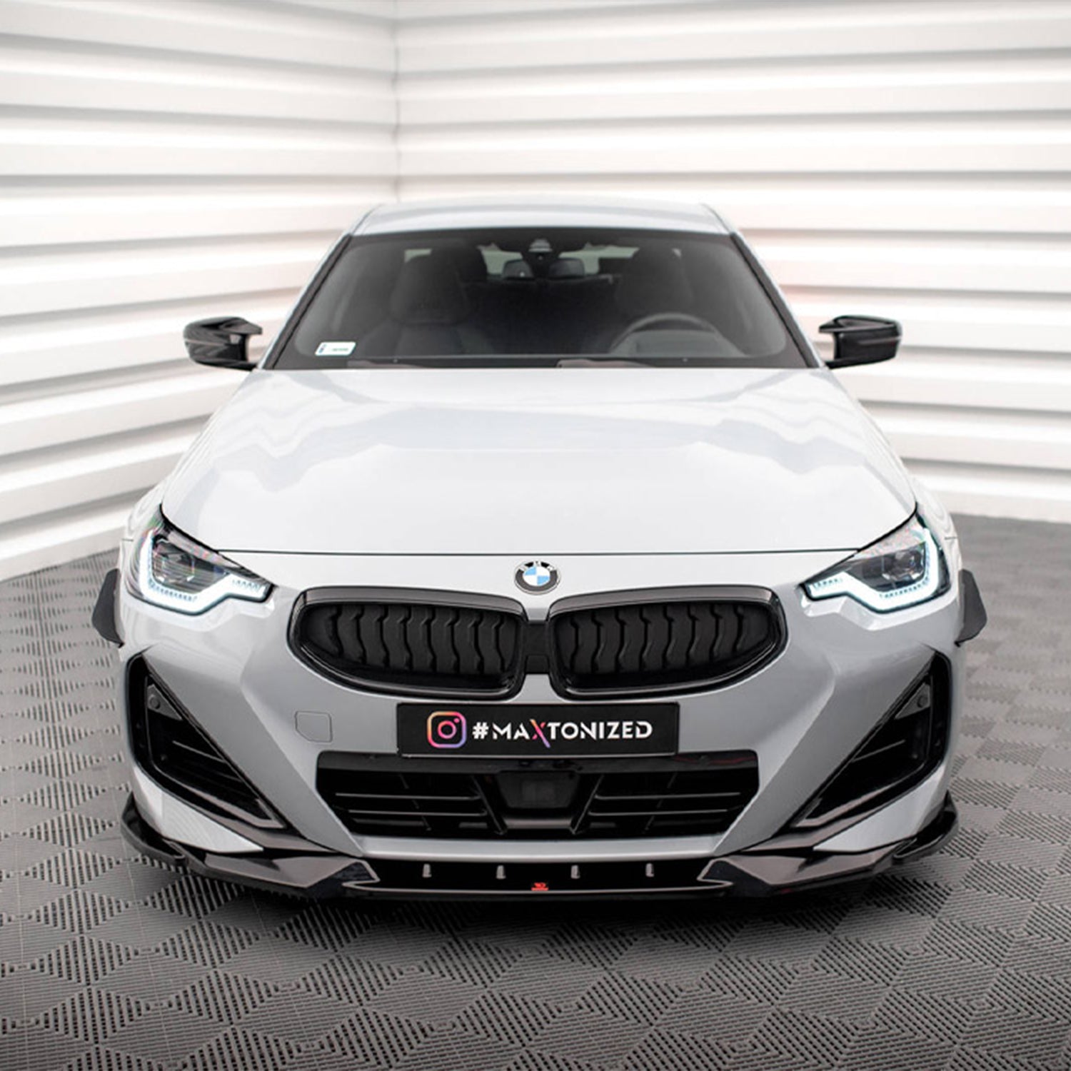 Maxton Design BMW G42 M240i V2 Gloss Black Front Splitter