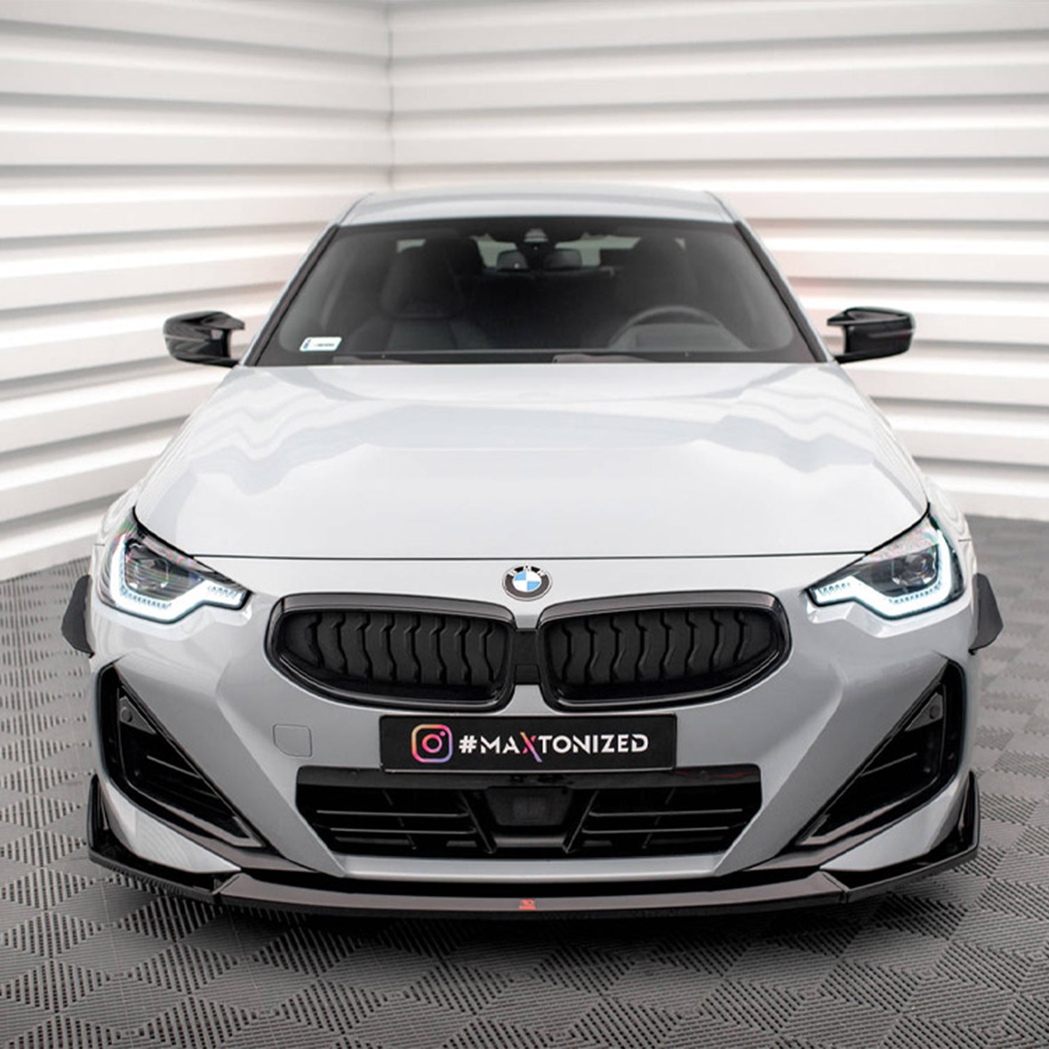 Maxton Design BMW G42 M240i V3 Gloss Black Front Splitter