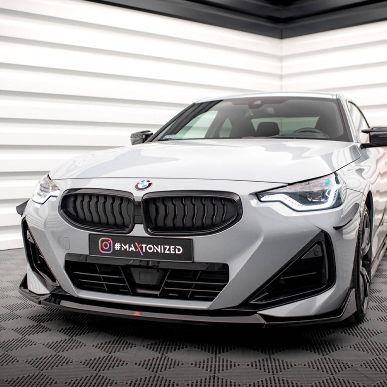 Maxton Design BMW G42 M240i V3 Gloss Black Front Splitter