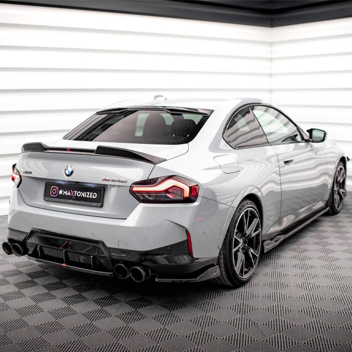 Maxton Design BMW G42 M240i Rear Side Splitters In Gloss Black