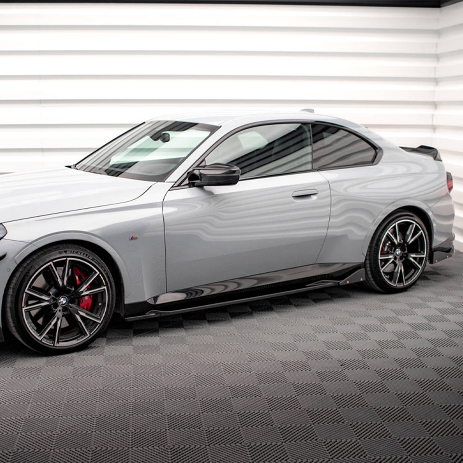 Maxton Design BMW G42 M240i V2 Side Skirts With Flaps In Gloss Black