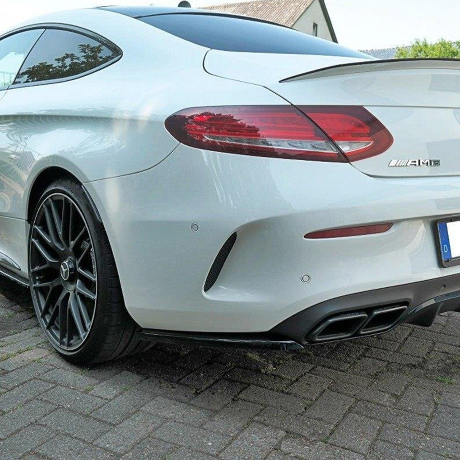 Maxton Design Rear Side Splitters for Mercedes C 205 63 AMG Coupe (2016-2018) in Gloss Black-R44 Performance