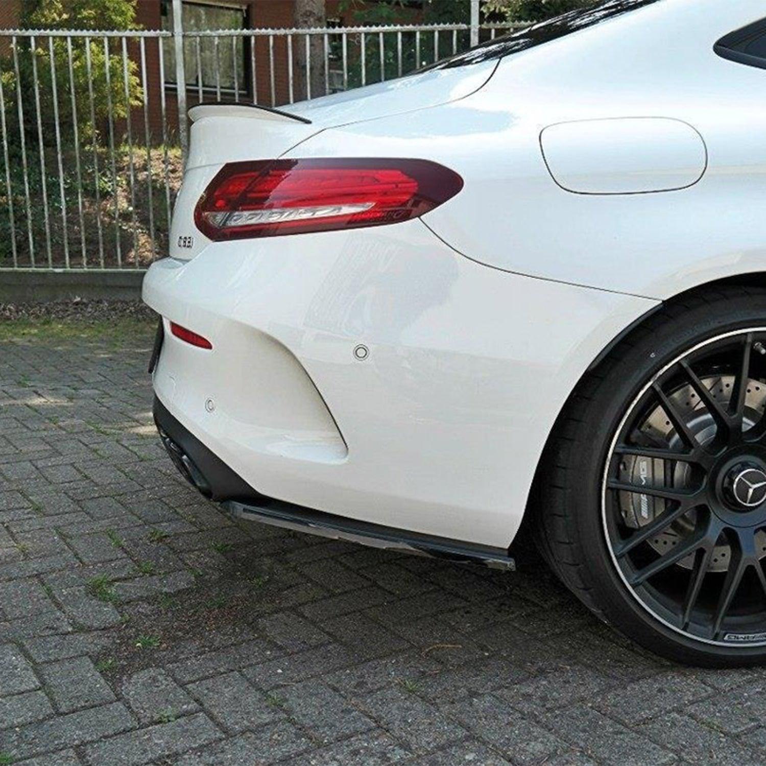 Maxton Design Rear Side Splitters for Mercedes C 205 63 AMG Coupe (2016-2018) in Gloss Black-R44 Performance