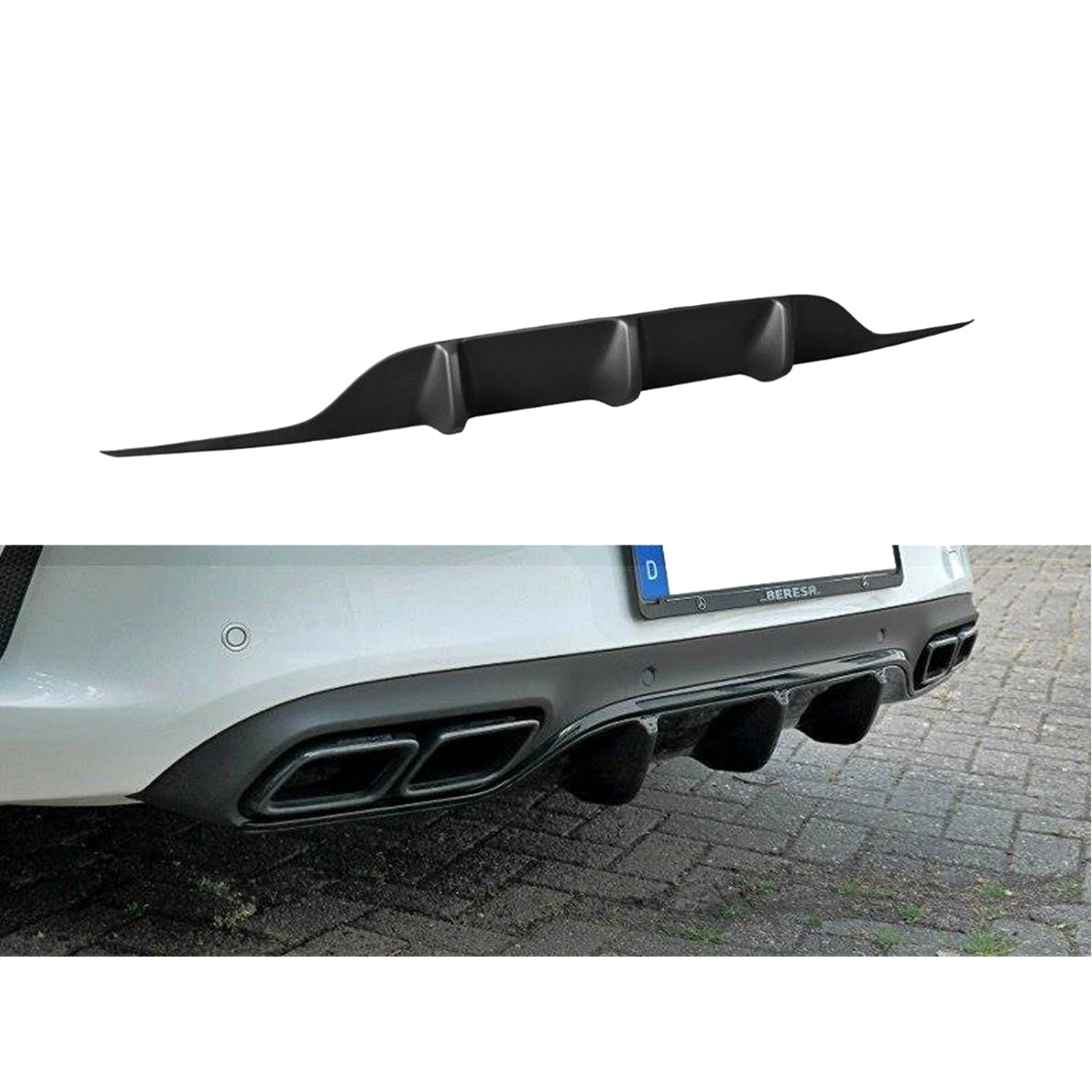 Maxton Design Rear Valance Mercedes C 205 63 AMG Coupe (2016-2018) in Gloss Black-R44 Performance