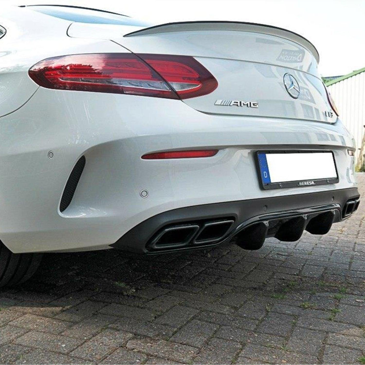 Maxton Design Rear Valance Mercedes C 205 63 AMG Coupe (2016-2018) in Gloss Black-R44 Performance