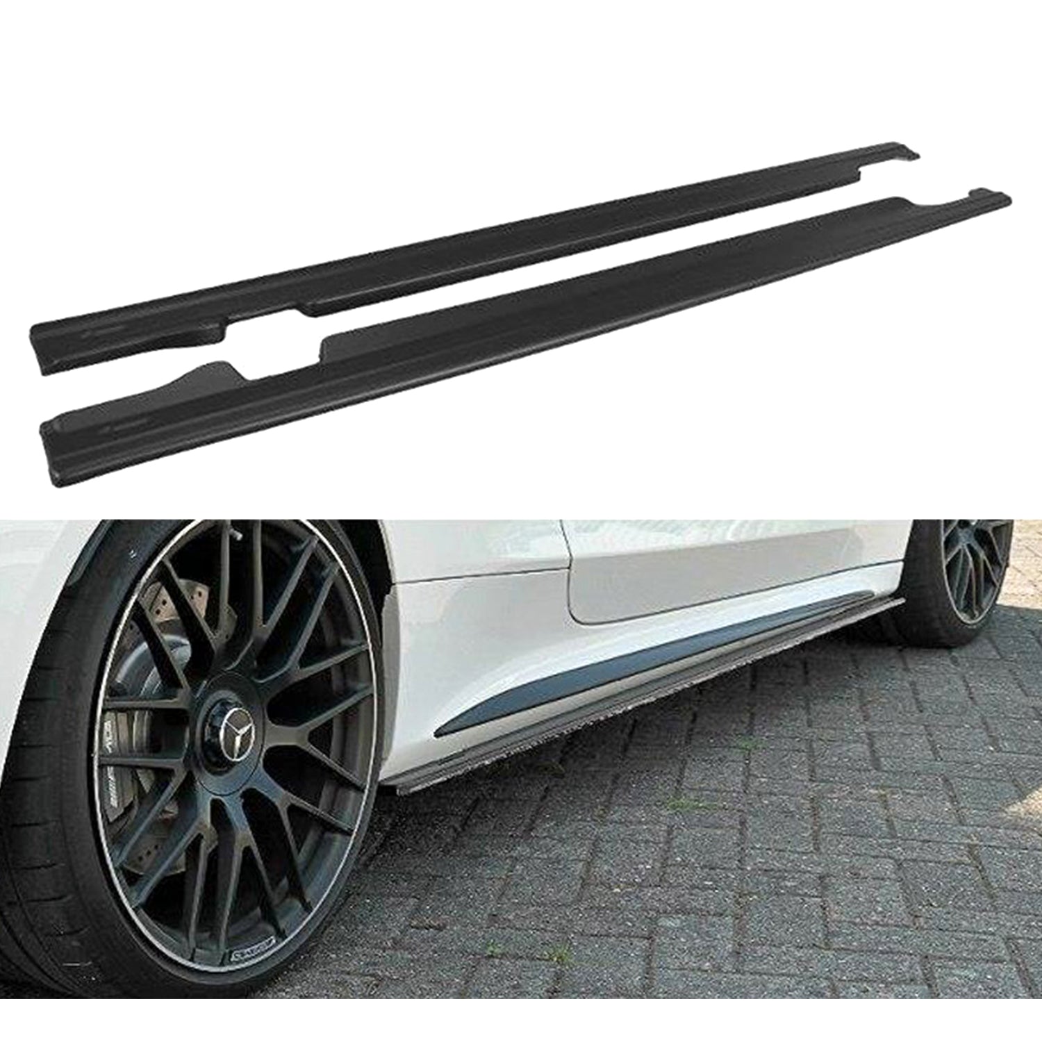 Maxton Design Side Skirts for Mercedes C 205 63 AMG Coupe (2016-2018) in Gloss Black-R44 Performance